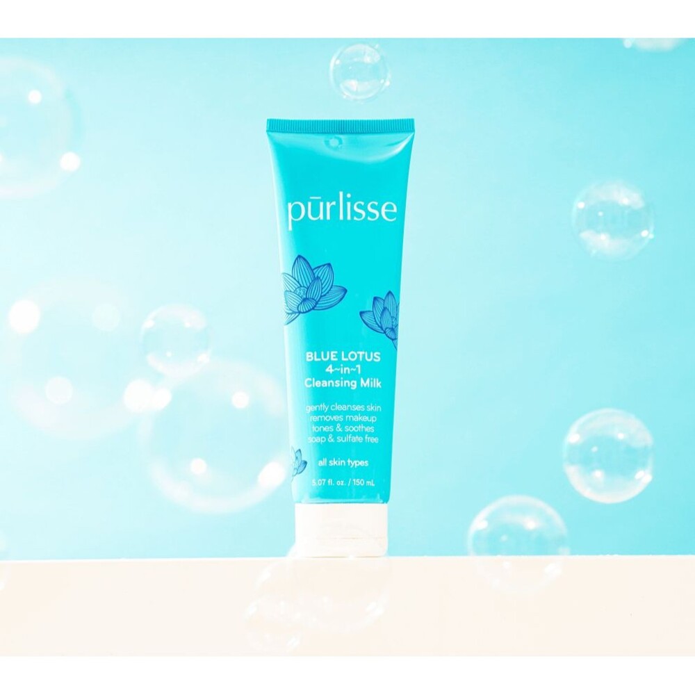 Purlisse: Blue Lotus 4-in-1 Cleansing Milk 5. fl oz NIB All Skin Types Cleanser